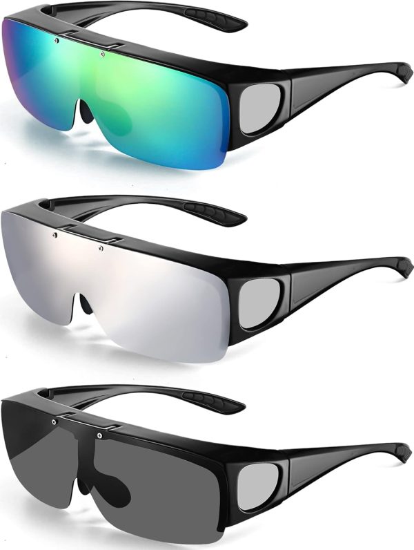 3 Rotatable TAC Sport Sunglasses with Sunglass Covers