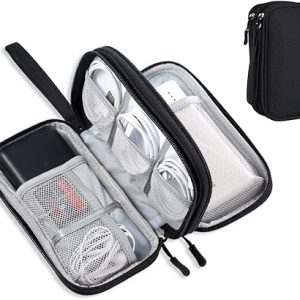 DDgro Electronics Travel Organizer, Tech Accessories Pouch Bag for Cables/Charger & Cords/Power Bank/Magic Mouse/Earphone (Small, Black)