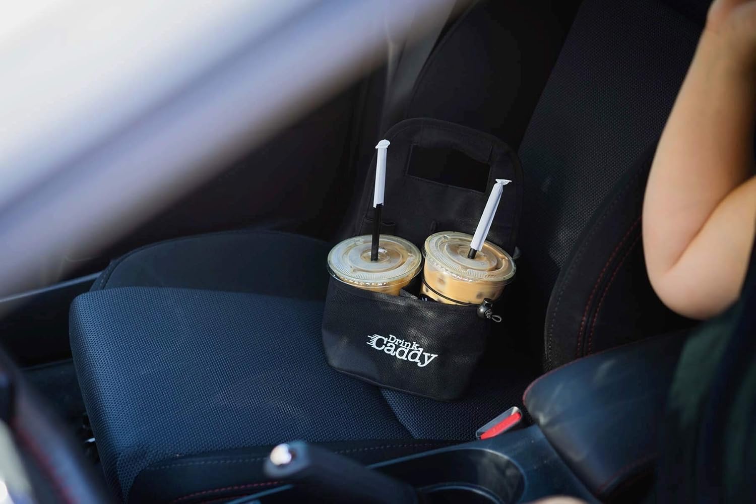 Portable Drink Caddy and Reusable Coffee Cup Holder – A foldable bag with a 4-cup capacity featuring organizational pockets that securely hold hot and cold beverages. P - Image 9