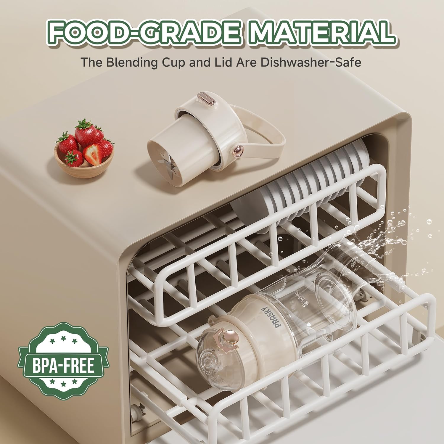 Portable Blender – Personal Smoothie and Drink Mixer with 27 oz Cup, Lid, and Shoulder Strap. USB Type-C Rechargeable, Dishwasher-Safe Parts, BPA-Free, Perfect for Food and Juice on the Go, Gym, Travel, or Kitchen Use. - Image 6