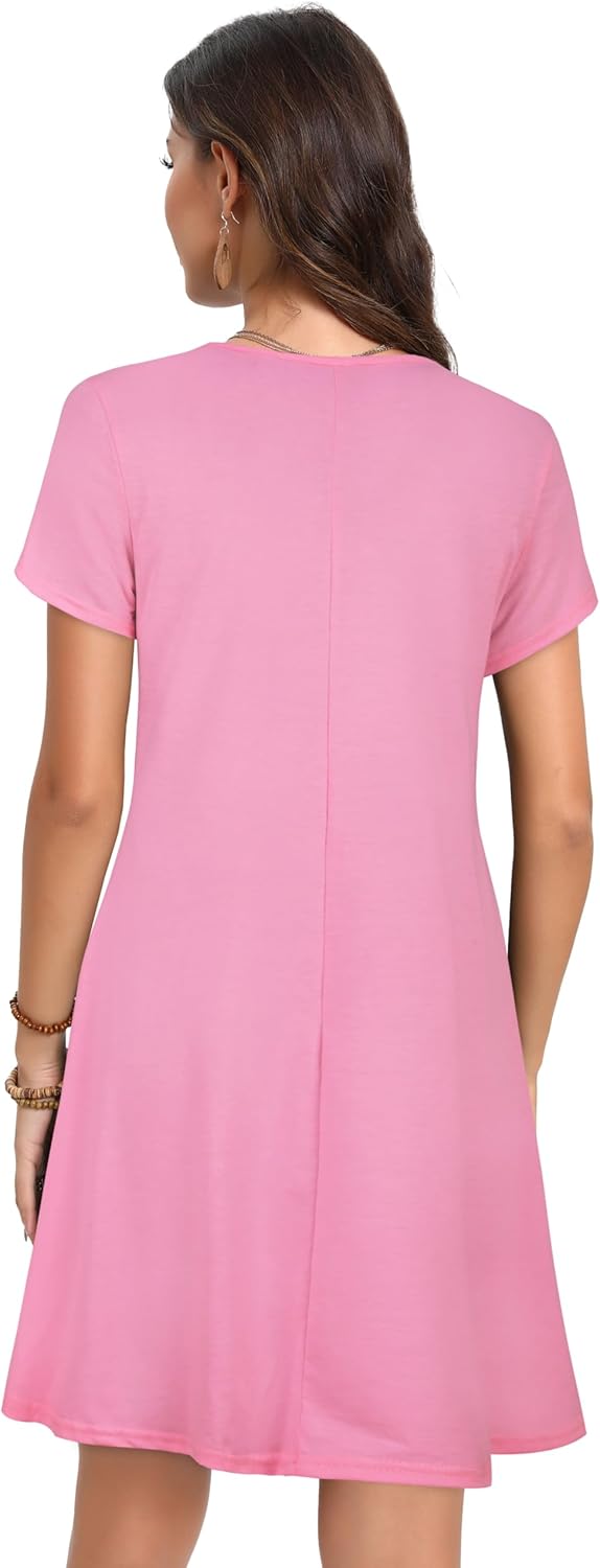 Women’s Summer Dresses with Short Sleeves – Casual T-Shirt Style Dress, Loose Summer Dress, Beach Cover-Up with Pockets - Image 5