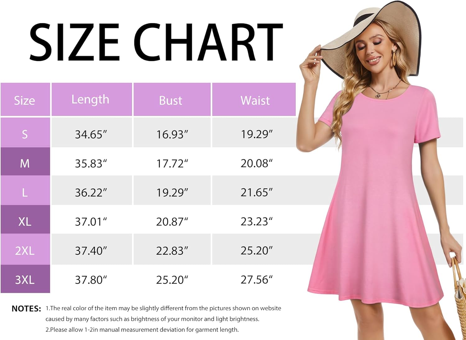 Women’s Summer Dresses with Short Sleeves – Casual T-Shirt Style Dress, Loose Summer Dress, Beach Cover-Up with Pockets - Image 6